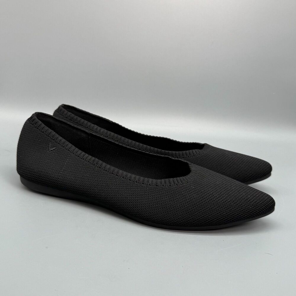 Vivaia Aria 5° Pointed-Toe Ballet Flat Women's 10 Black Knit Slip-On Comfort